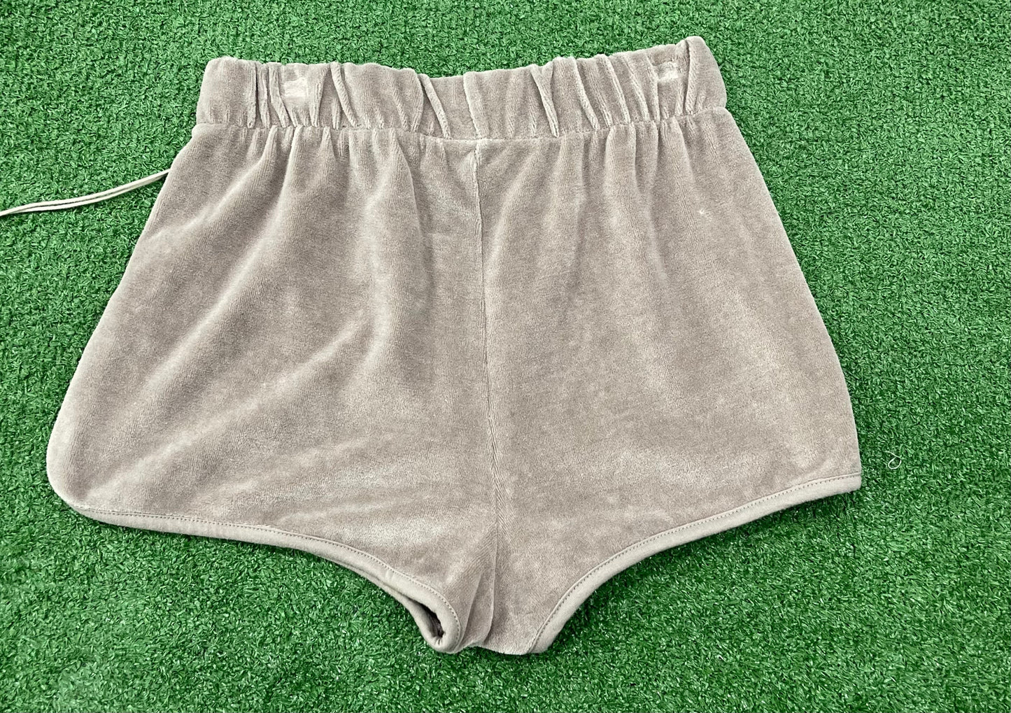 Fear of God Essentials Women's Velour Beach Short Desert Taupe